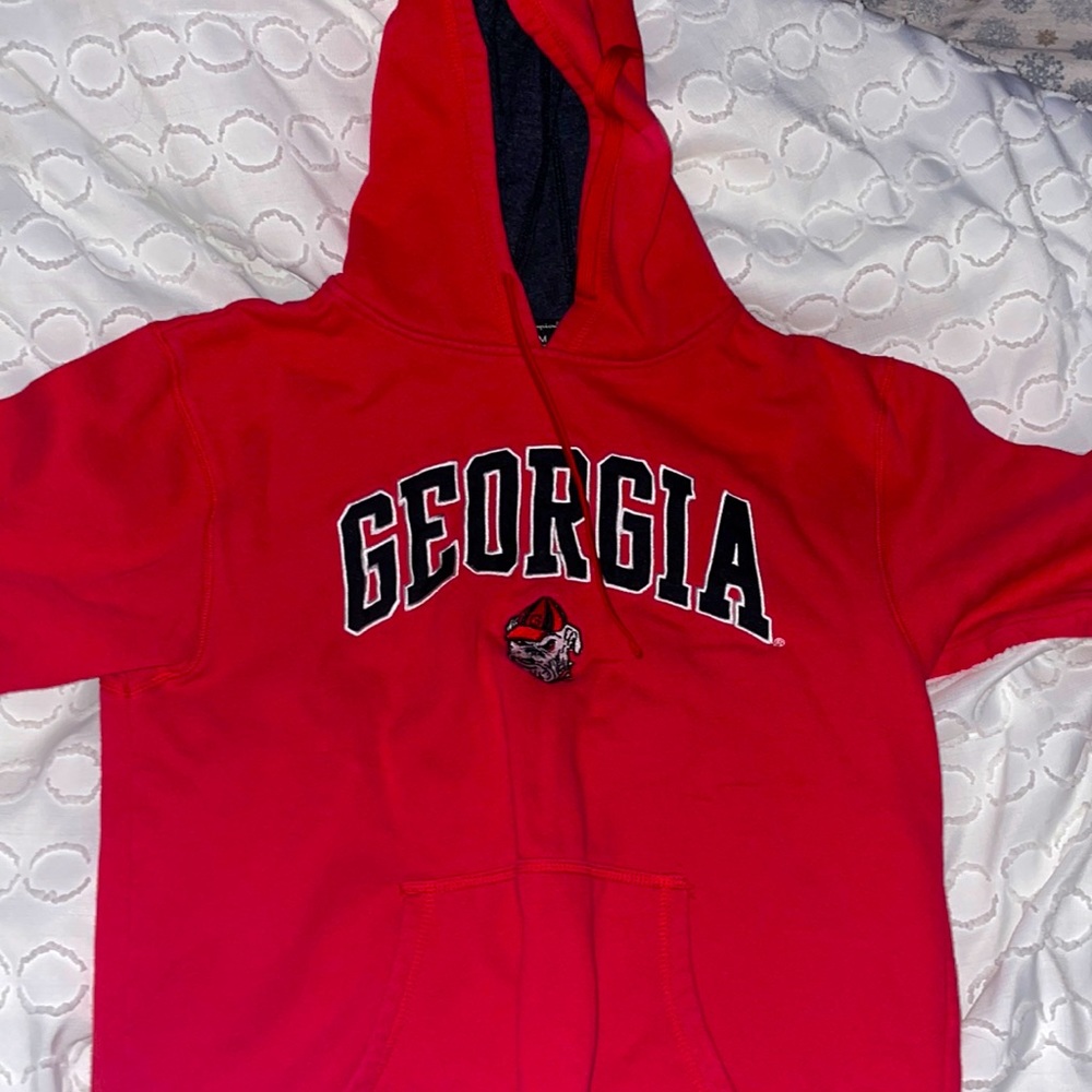 champion red georgia bulldogs hoodie size medium